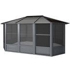EROMMY 12X15 Solarium Room for 4 Season with Sliding Door – Grey