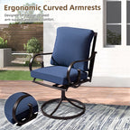 Erommy  Patio Swivel Chair Set of 2, Outdoor Dining Chairs with Cushions, Blue