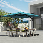 EROMMY 10 x 10 Outdoor Square Offset Umbrella with Sturdy Frame, Base Excluded - Blue
