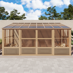 EROMMY 10X16 Lean to Sunroom for Backyard – Brown