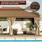 EROMMY 12X22 Gazebo with Double Galvanized Steel Roof