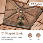 EROMMY 12' x 12' Hardtop Gazebo Canopy Galvanized Steel Pergolas with Netting & Curtains