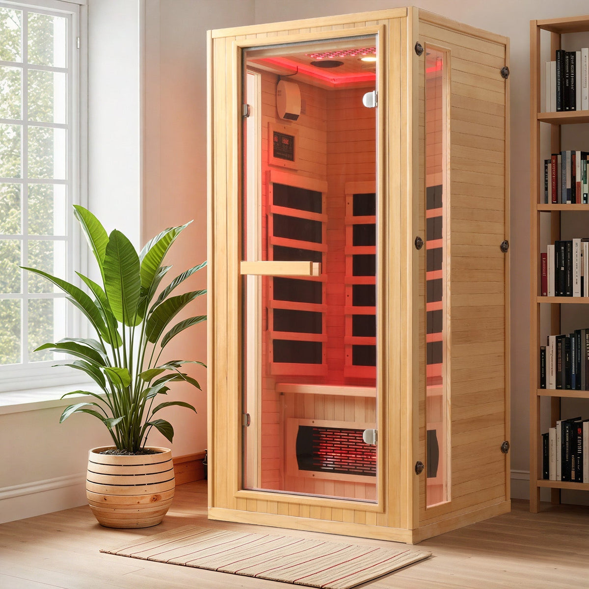 EROMMY 1 Person Infrared Sauna with Beauty Lamp