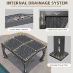 EROMMY 11x13 Aluminum Pergola with Louvered Canopy – Dark Grey