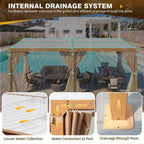 EROMMY 12X20 Adjustable Pergola with Louvers – Wood Grain