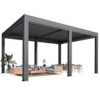 EROMMY 12x16 Pergola with Waterproof Roof Panels – Grey