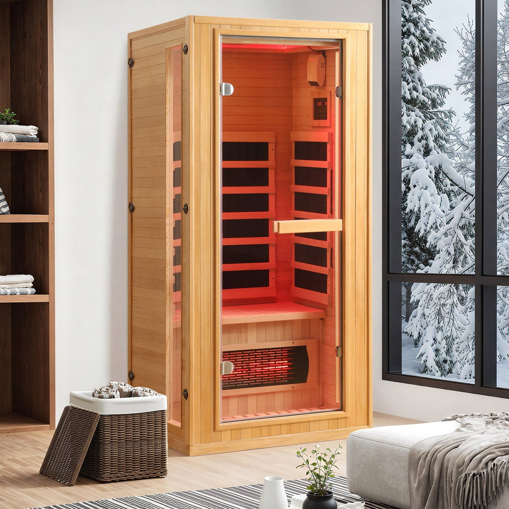 EROMMY 1 Person Infrared Sauna with Beauty Lamp