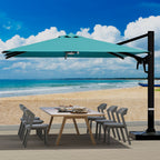 EROMMY 10 x 10 Outdoor Square Offset Umbrella with Sturdy Frame, Base Excluded - Blue