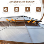 EROMMY 10X13 Gazebo with Polycarbonate Double Roof