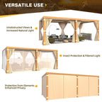 EROMMY 12X20 Adjustable Pergola with Louvers – Wood Grain