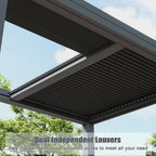 EROMMY 10x13 Smart Electric Pergola with Movable Louvers