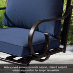 Erommy  Patio Swivel Chair Set of 2, Outdoor Dining Chairs with Cushions, Blue