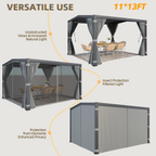 EROMMY 11x13 Aluminum Pergola with Louvered Canopy – Dark Grey