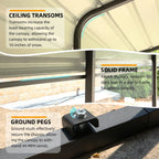 EROMMY 10’ x 15’ Metal Carport with Galvanized Roof – Sturdy Shelter for Cars, Boats, Trucks, and Tractors