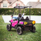 EROMMY 24V Ride on Electric Kids UTV Side by Side – Rose Red