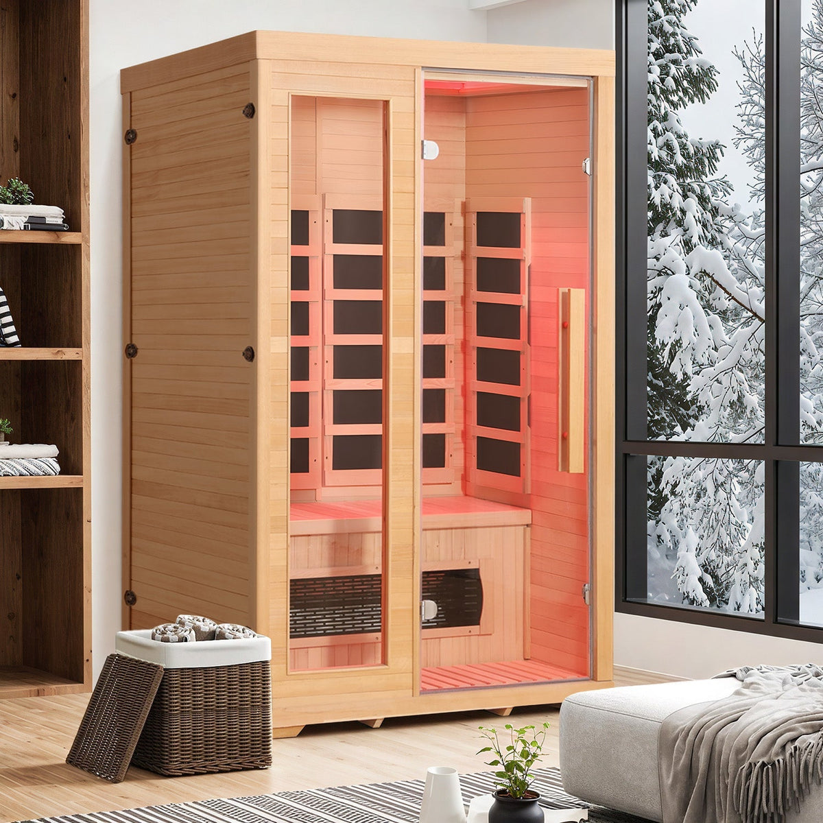 EROMMY 2 Person Infrared Sauna with Therapeutic Lighting
