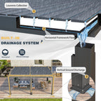 EROMMY 12x16 Pergola with Waterproof Roof Panels – Grey