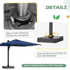 EROMMY 10 × 13 Cantilever Patio Umbrella, Base Excluded – Navy