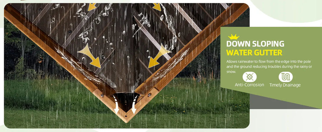 EROMMY 12X18 Gazebo with Double Galvanized Steel Roof