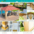 EROMMY 12X14 Aluminum Patio Gazebo with Double Roof