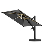 EROMMY 10 X 10 Outdoor Weather-resistant Umbrella with LED, Base Excluded - Gray