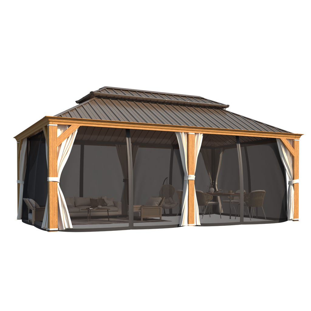 EROMMY 12x18 Hardtop Gazebo with Easy Installation
