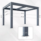 EROMMY 10x13 Smart Electric Pergola with Movable Louvers