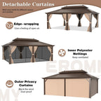 EROMMY 12X20 Hardtop Gazebo with Netting for Deck and Patio