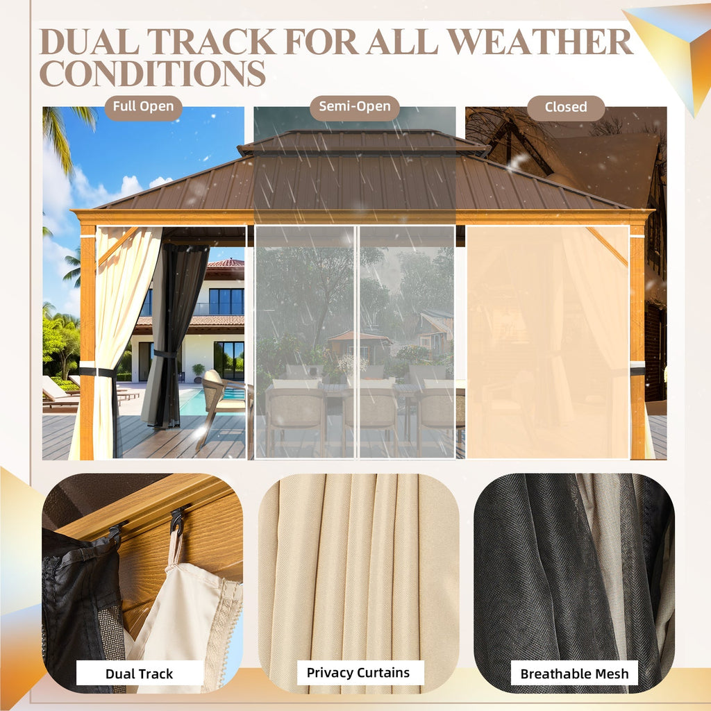 EROMMY 12x16 Hardtop Gazebo with Easy Installation