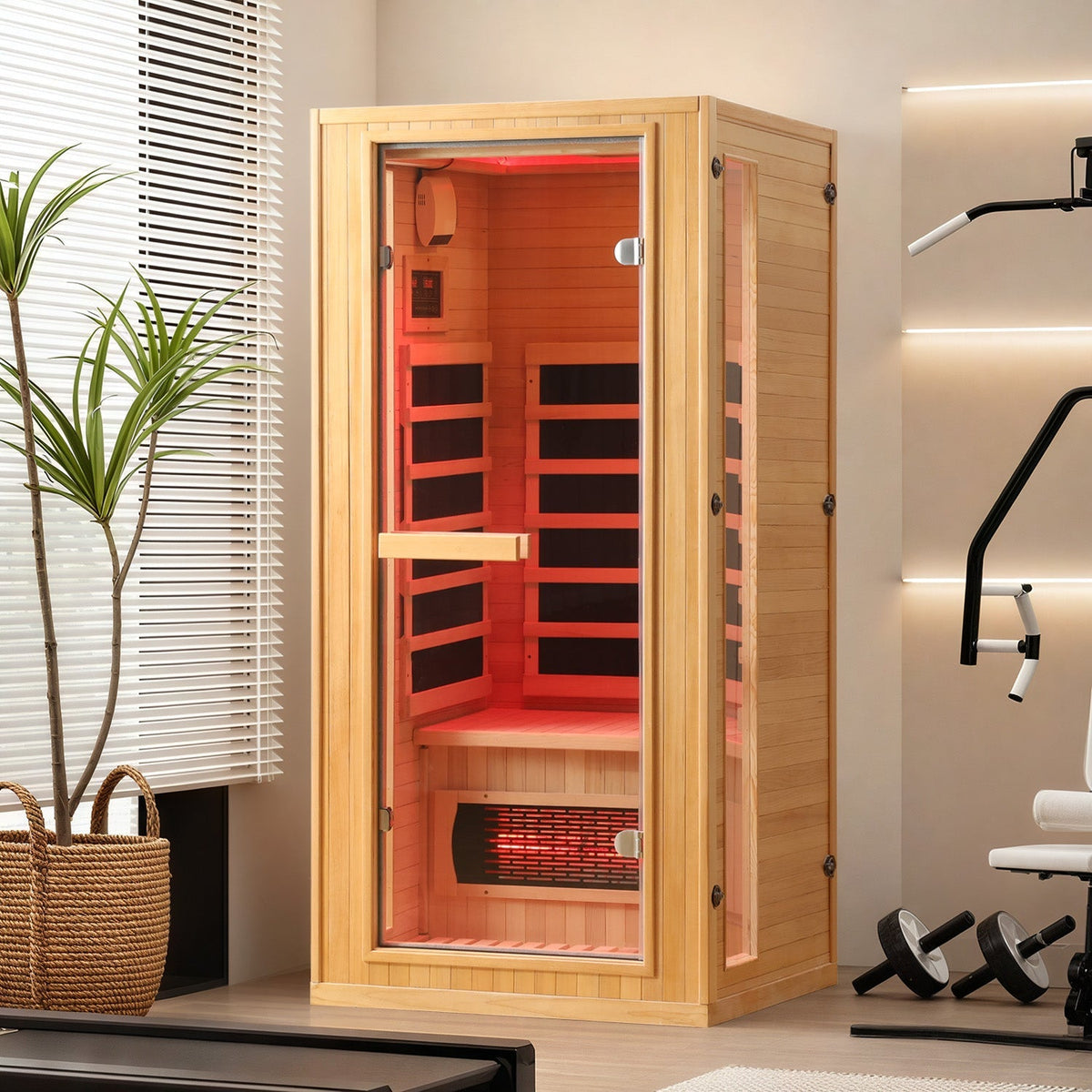 EROMMY 1 Person Infrared Sauna with Beauty Lamp