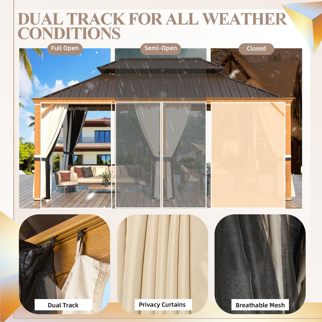 EROMMY 12x20 Hardtop Gazebo with Easy Installation