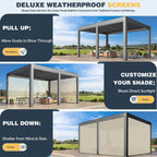 EROMMY 12x16 Pergola with Waterproof Roof Panels – Grey