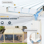 EROMMY 12x16 Aluminum Pergola with Waterproof Roof Panels – White