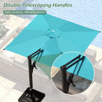 EROMMY 10 x 10 Outdoor Square Offset Umbrella with Sturdy Frame, Base Excluded - Blue