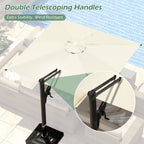 EROMMY 10 x 10 Outdoor Square Offset Umbrella with Sturdy Frame, Base Excluded - Yellow