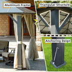 EROMMY 12x20 Large Gazebo with a Double Roof