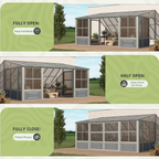 EROMMY 10X16 Lean to Sunroom for Backyard – Grey