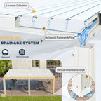 EROMMY 12x20 Large Aluminum Pergola with Louvered Canopy – White