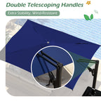 EROMMY 10 × 13 Cantilever Patio Umbrella, Base Excluded – Navy