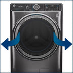 GE – 4.8 CuFt High-Efficiency Stackable Smart Front Load Washer w/UltraFresh Vent System & Microban Antimicrobial Technology – White on white