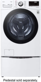 LG – 5.0 Cu. Ft. High-Efficiency Stackable Smart Front Load Washer with Steam and Built-In Intelligence – White