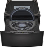 LG – SideKick 1.0 Cu. Ft. High-Efficiency Smart Top Load Pedestal Washer with 3-Motion Technology – Black steel