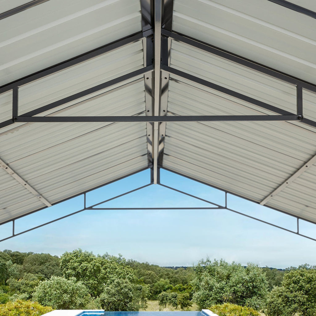 EROMMY 10X20 Metal Carport with Galvanized Roof