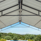 EROMMY 10X20 Metal Carport with Galvanized Roof