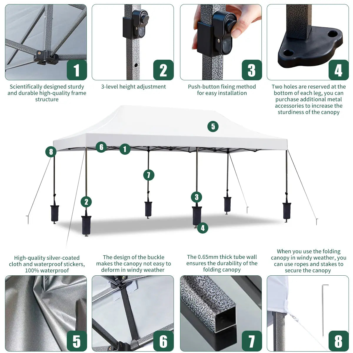 EROMMY 10x15 Pop Up Canopy