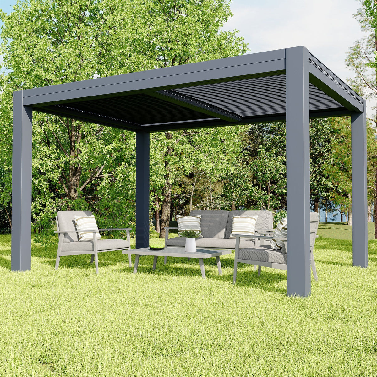 EROMMY 10x13 Smart Electric Pergola with Movable Louvers