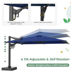 EROMMY 10 × 13 Cantilever Patio Umbrella, Base Excluded – Navy