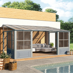 EROMMY 10X16 Lean to Sunroom for Backyard – Grey