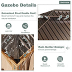EROMMY 12X20 Hardtop Gazebo with Canopy for Poolside and Outdoor