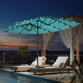 EROMMY 15 X 9 Double-Sided Large Umbrella with Solar LED - Blue